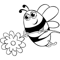 bee and flower coloring page