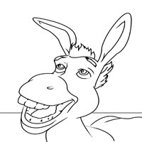 donkey shrek coloring page
