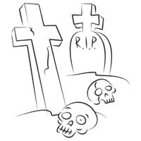 Skulls In Cemetery