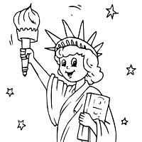 statue of liberty coloring page easy